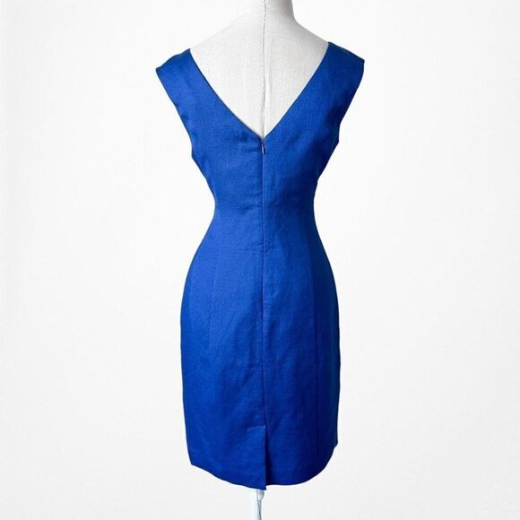 Vintage Y2K Ellen Tracy Blue Cocktail Knee Length Bodycon Dress Size 4/M - Picture 5 of 7